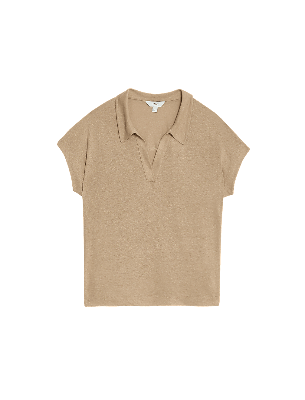 Linen Blend Collared Top