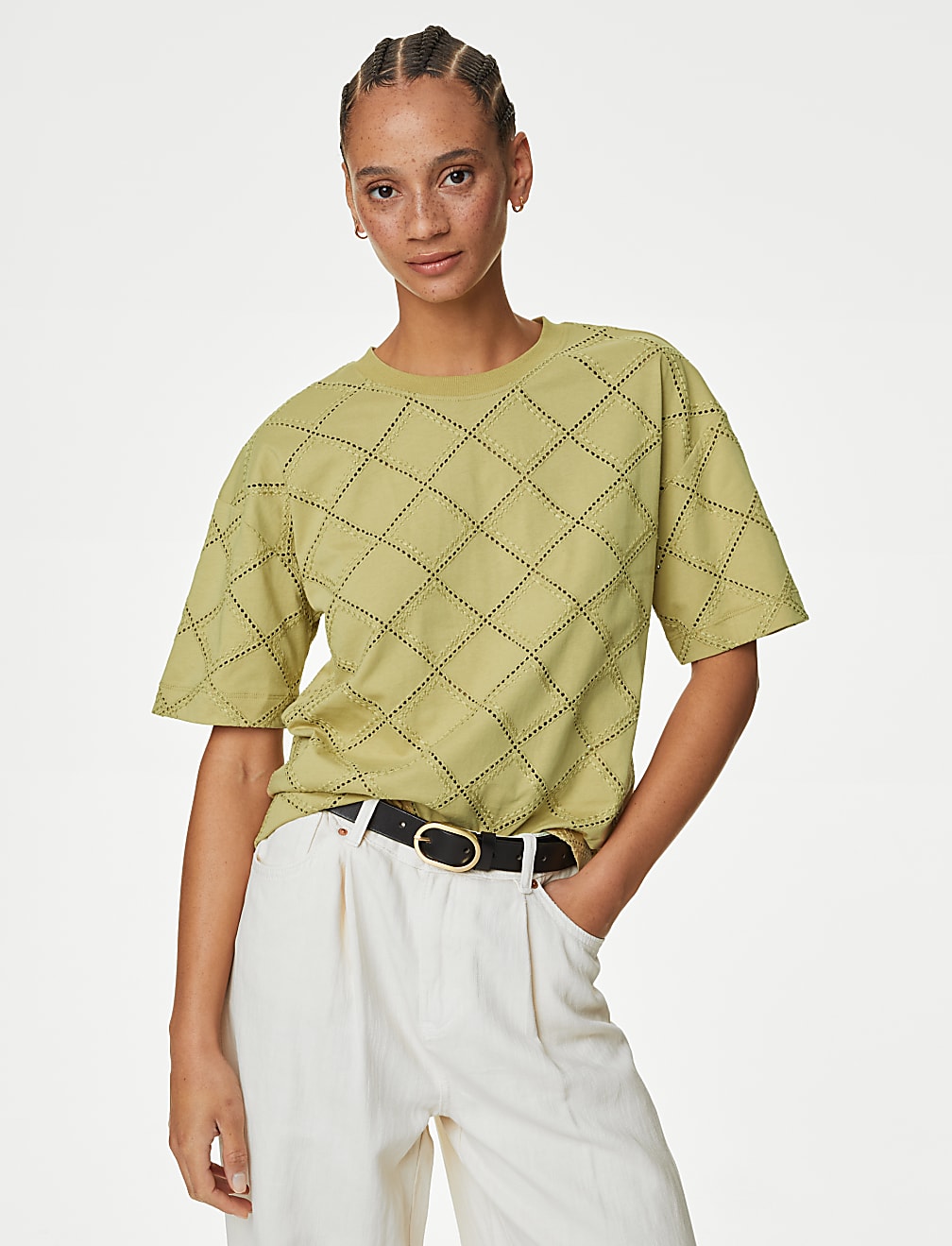 Cotton Rich Broderie T-Shirt