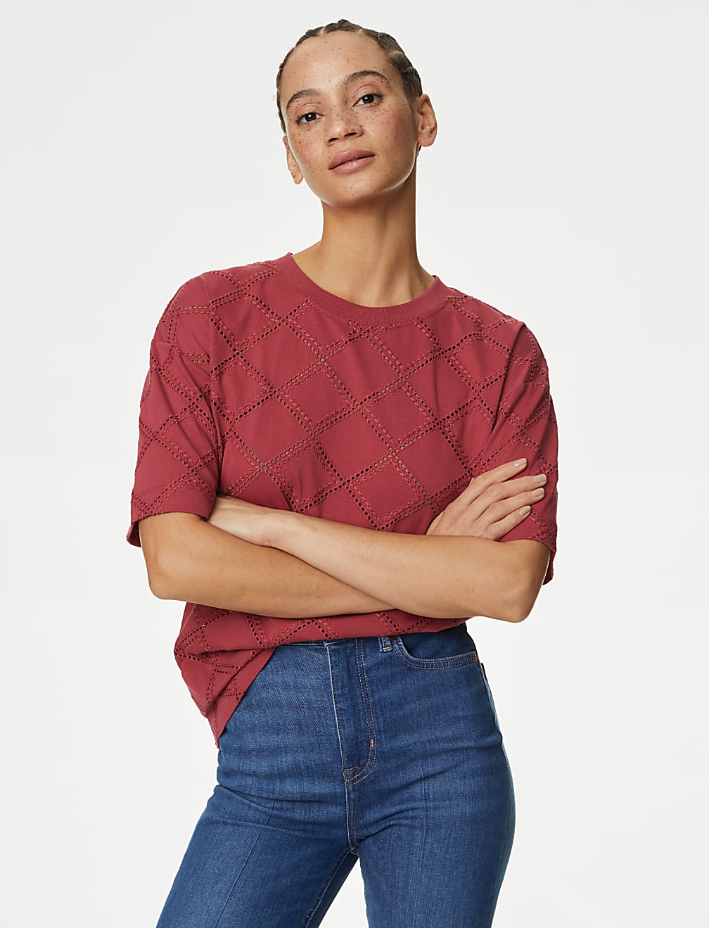 Cotton Rich Broderie T-Shirt