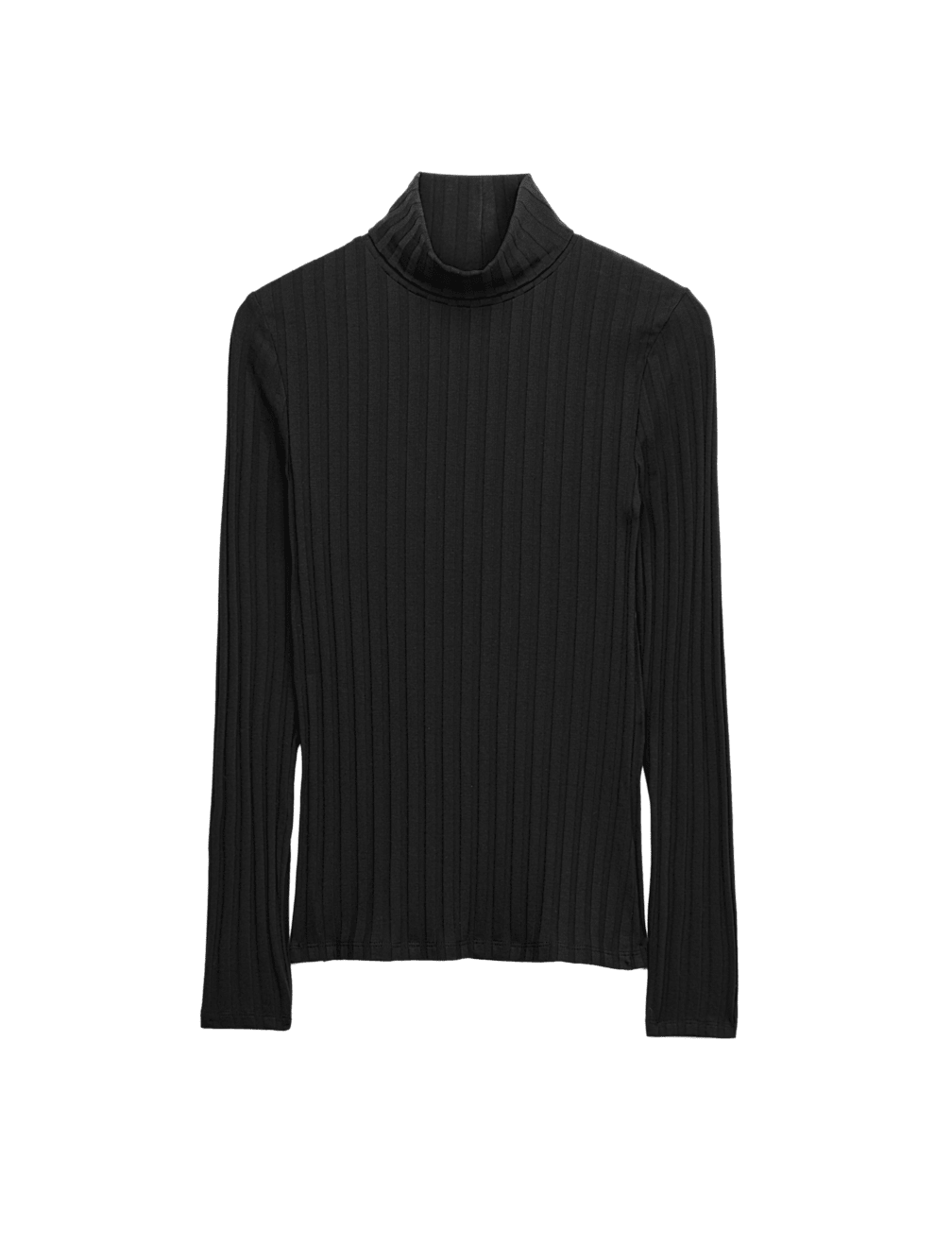 Cotton Blend Funnel Neck Long Sleeve Top