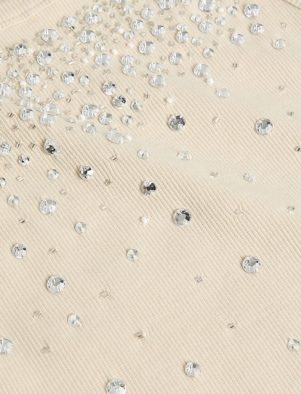 Cotton Rich Embellished Crew Neck Vest Top