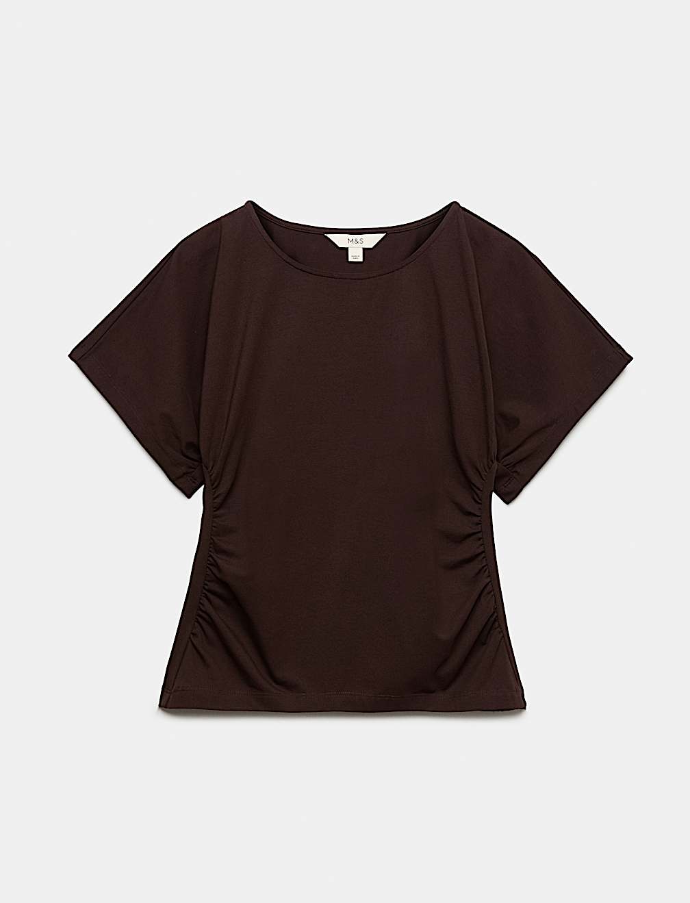 Cotton Rich Short Sleeve Ruched T-Shirt