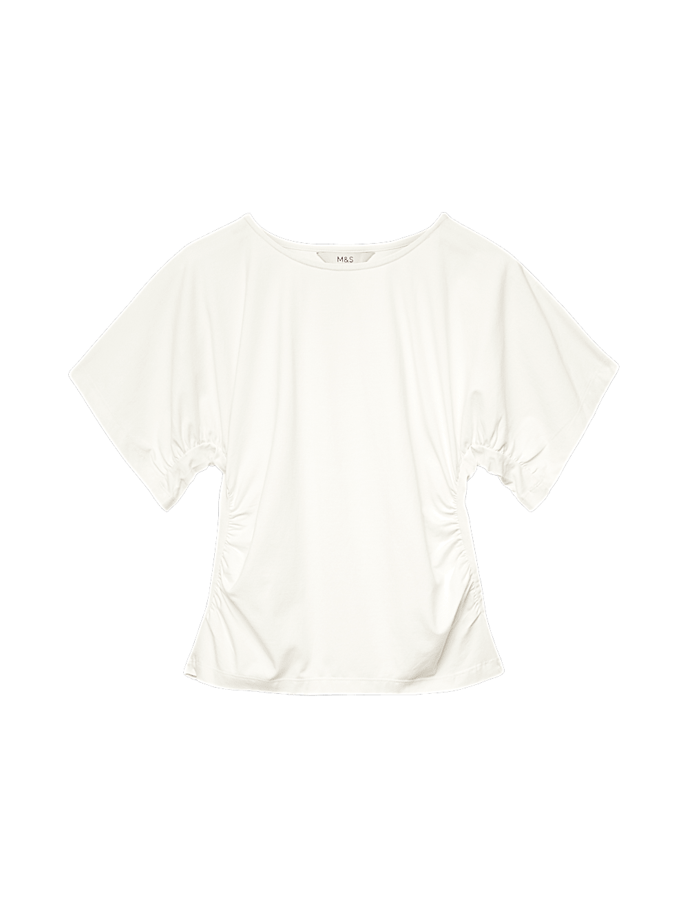Cotton Rich Short Sleeve Ruched T-Shirt
