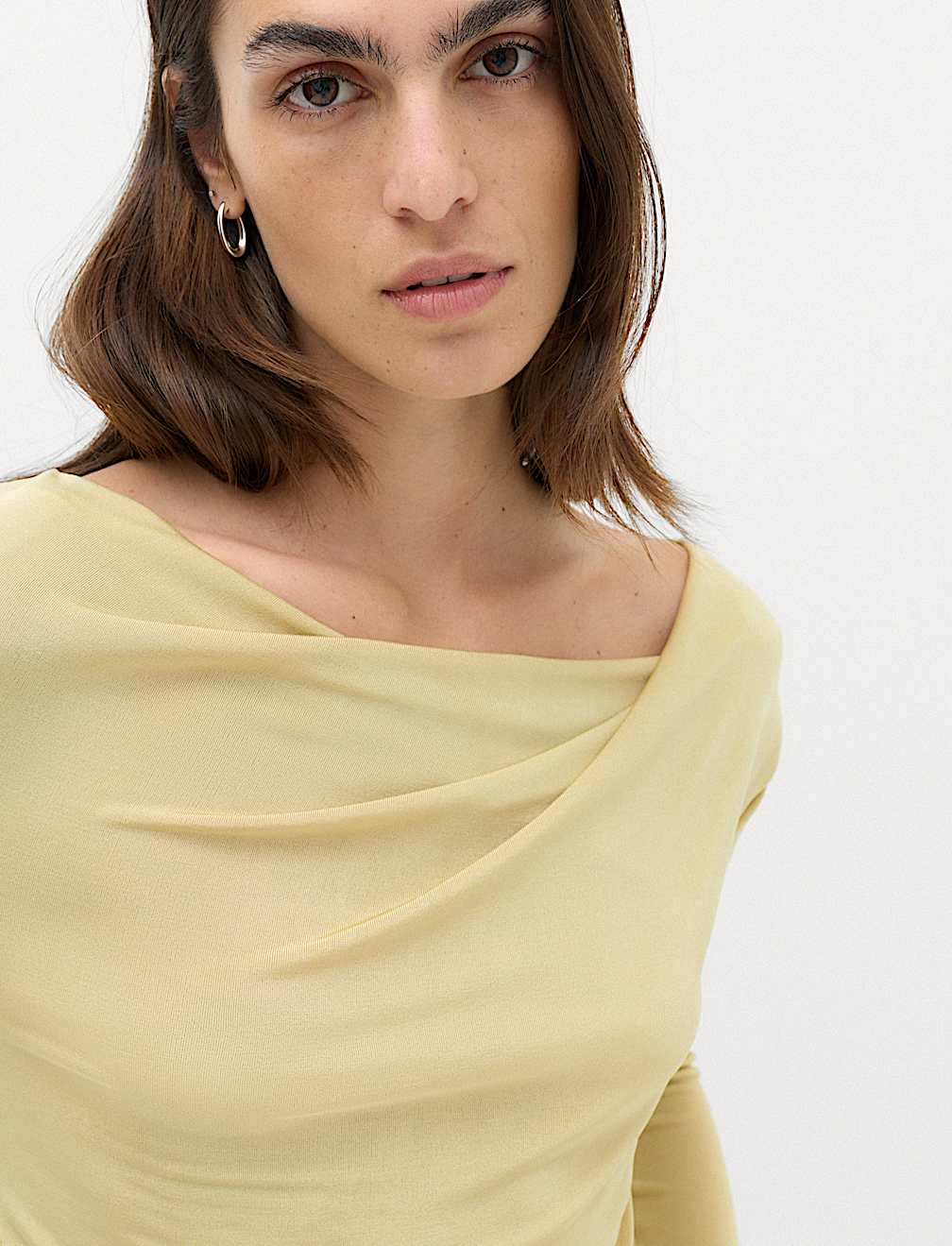 Slinky Asymmetric Neckline Top