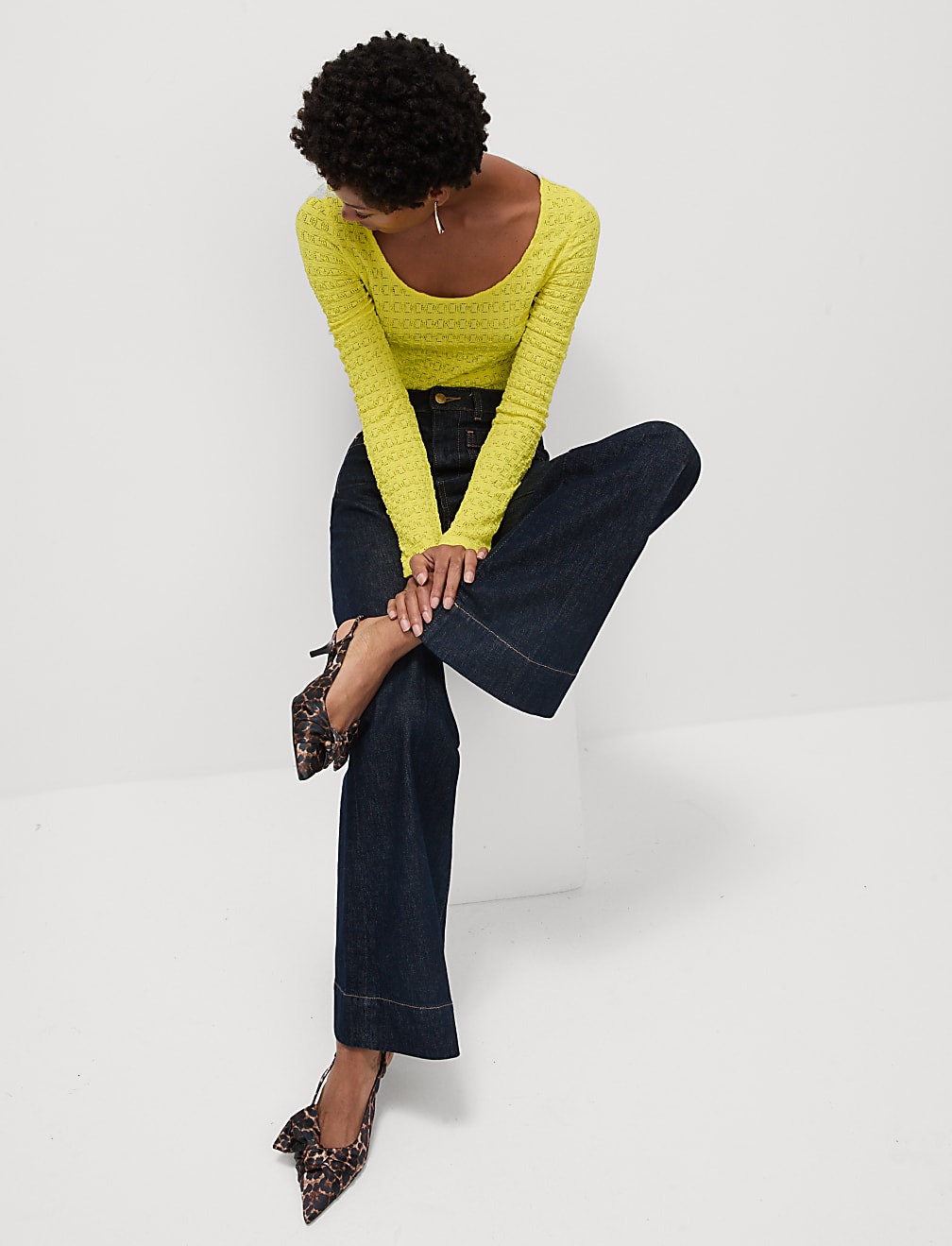 Textured Scoop Neck Top