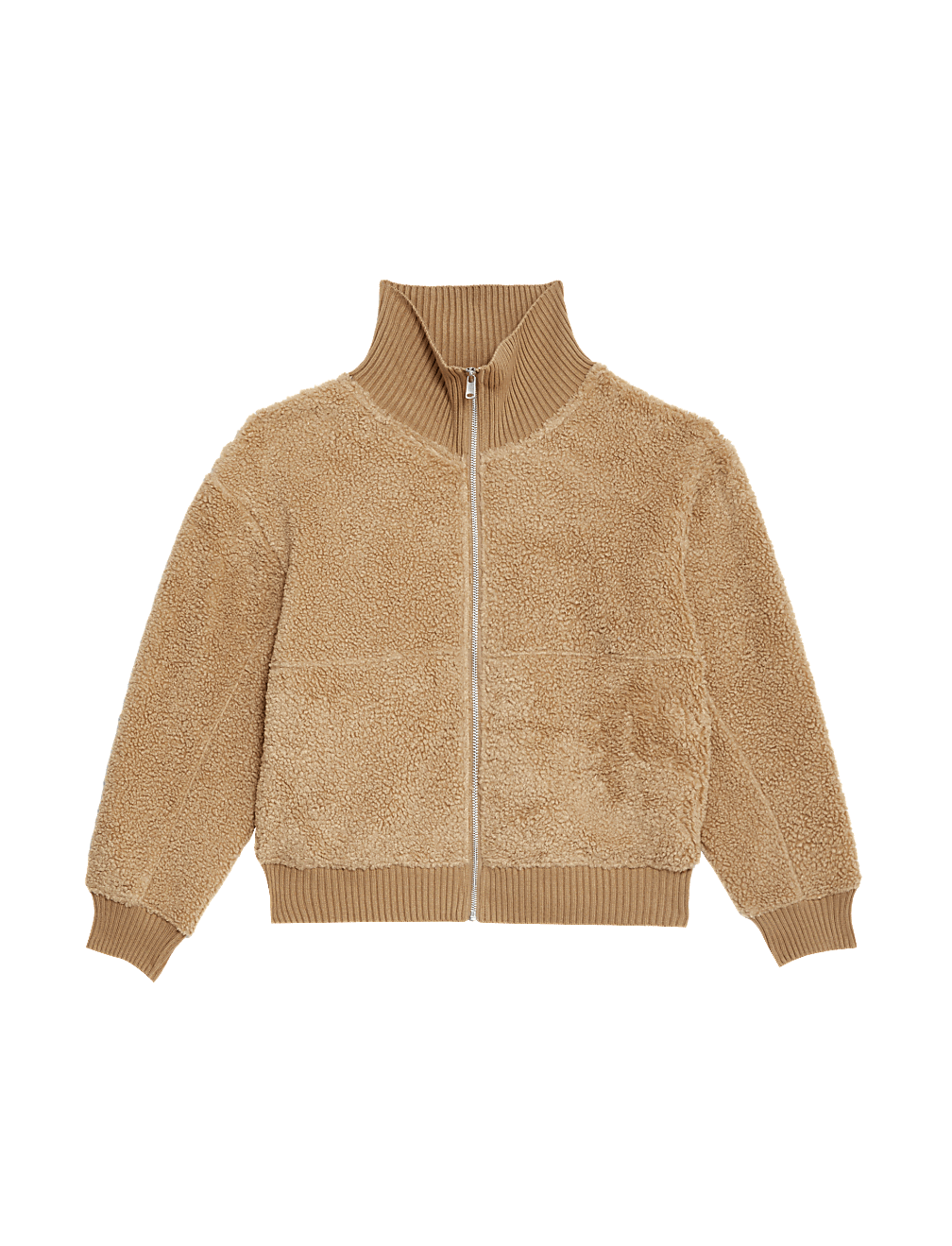 Borg Textured Zip Up Sweatshirt