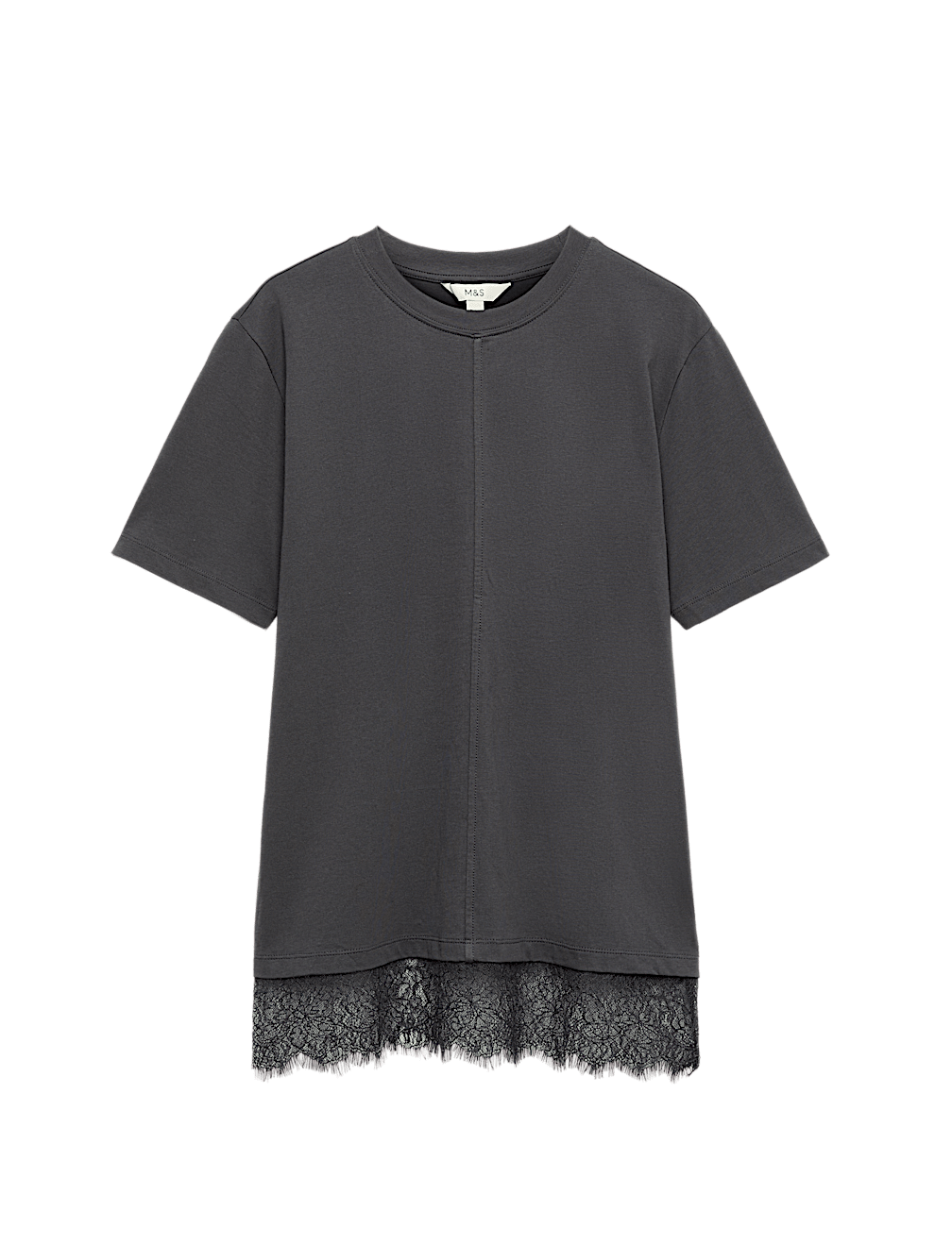 Pure Cotton Lace Hem T-Shirt