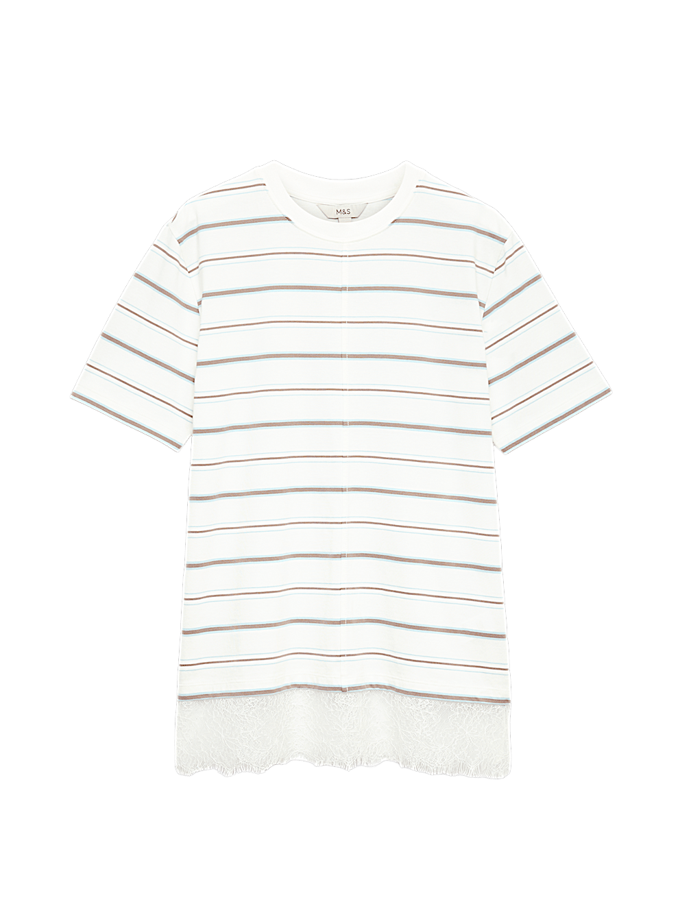 Pure Cotton Lace Hem T-Shirt
