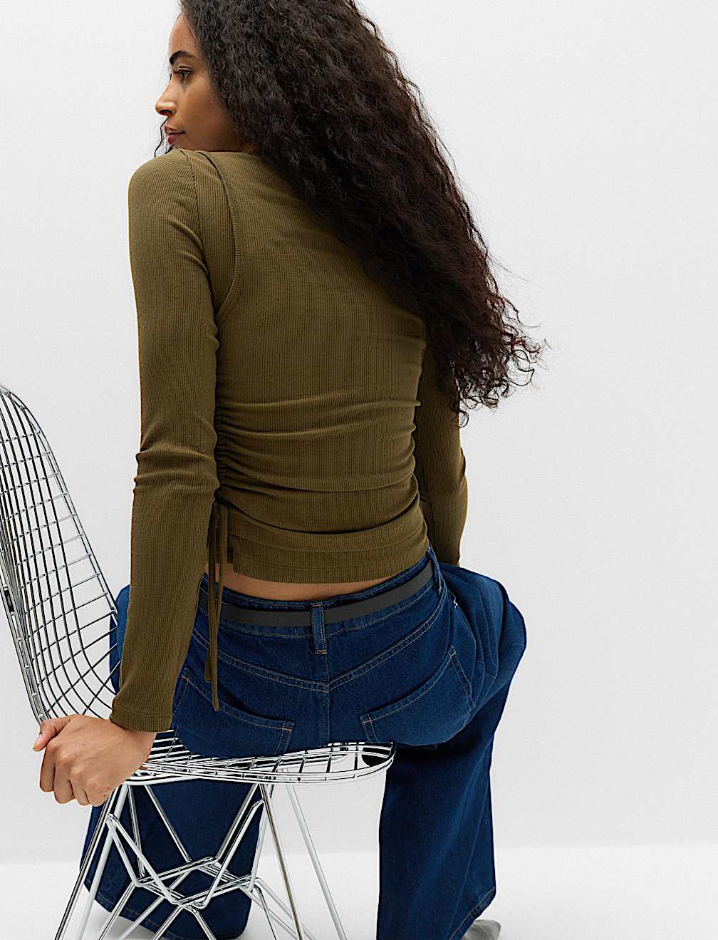 Double Layer Ruched Side Top