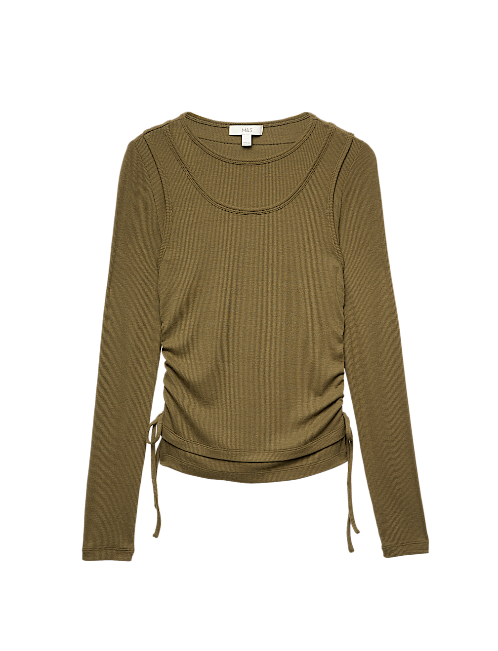 Double Layer Ruched Side Top