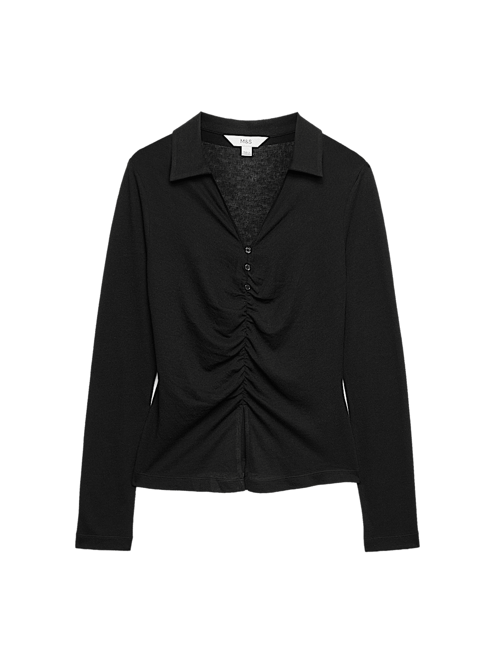 Ruched Front Buttoned Top