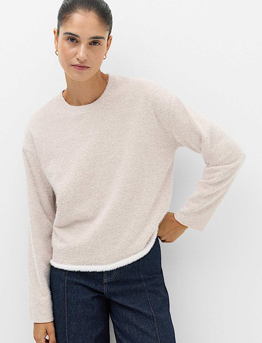 Cosy Eyelash Crew Neck Sweatshirt