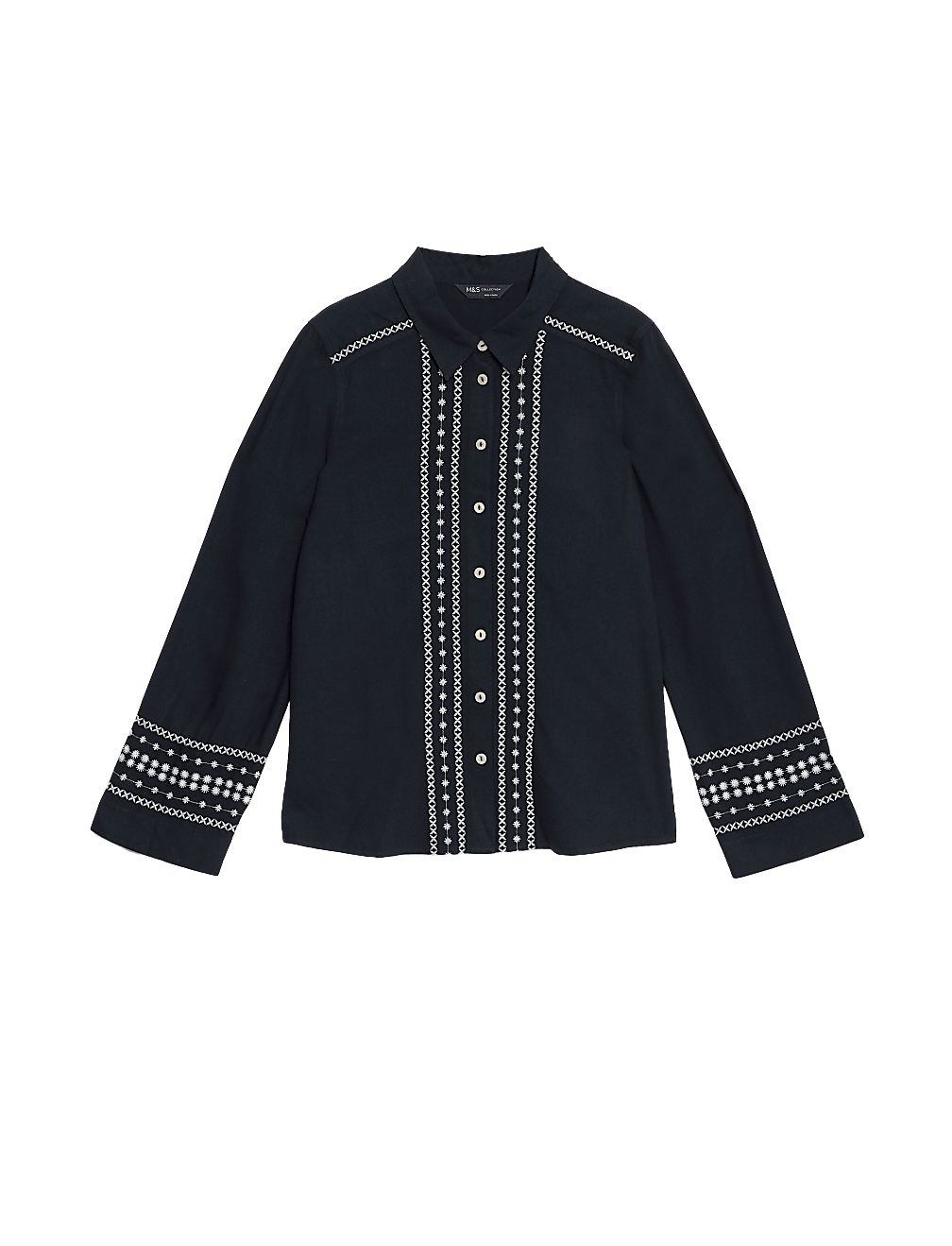 Embroidered Collared Blouse