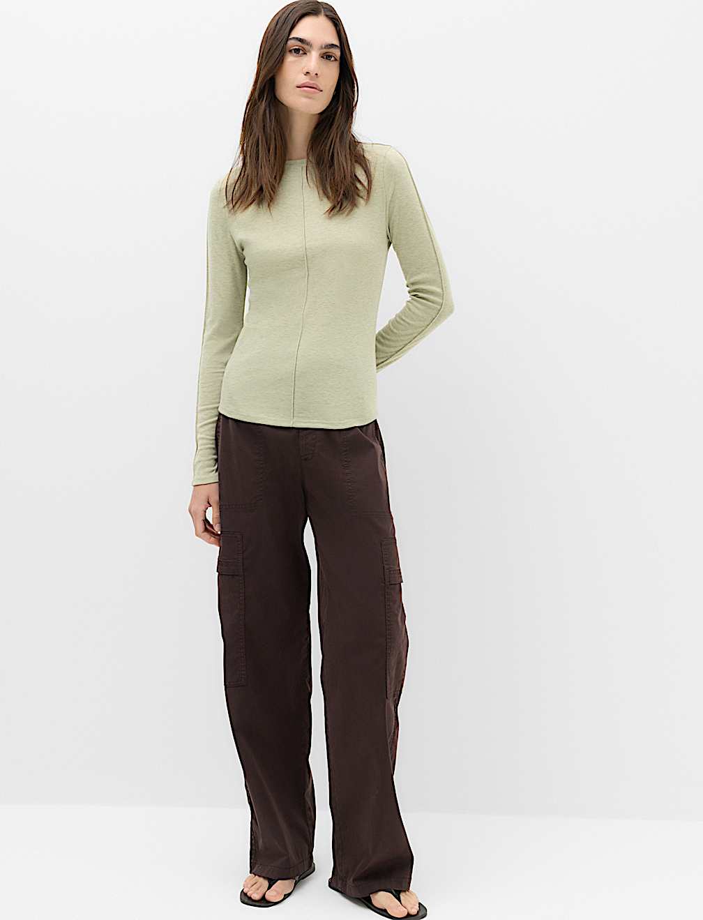 Marl Long Sleeve Top with Wool