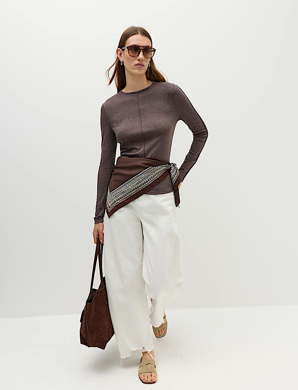 Marl Long Sleeve Top with Wool