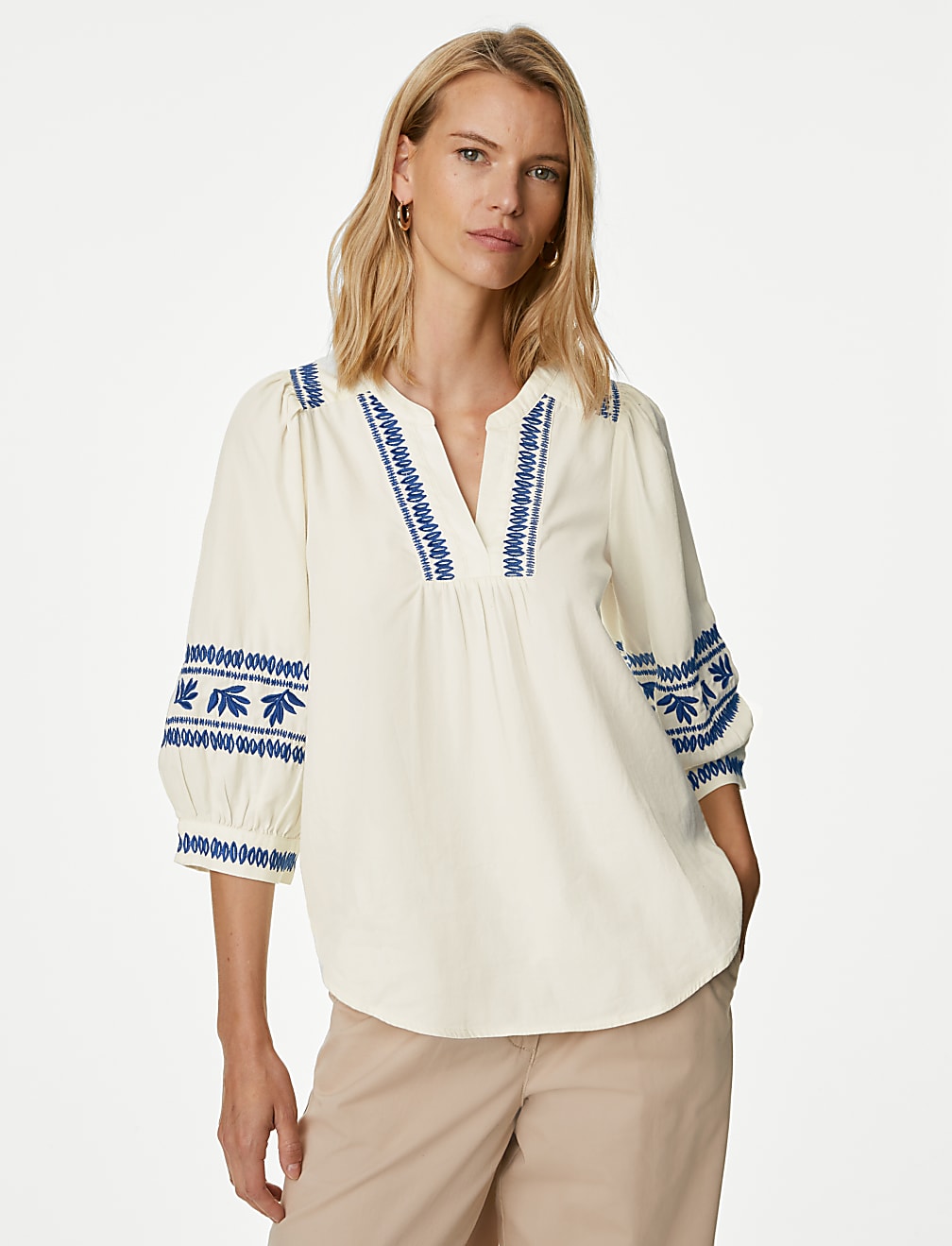 Pure Cotton Embroidered Blouse