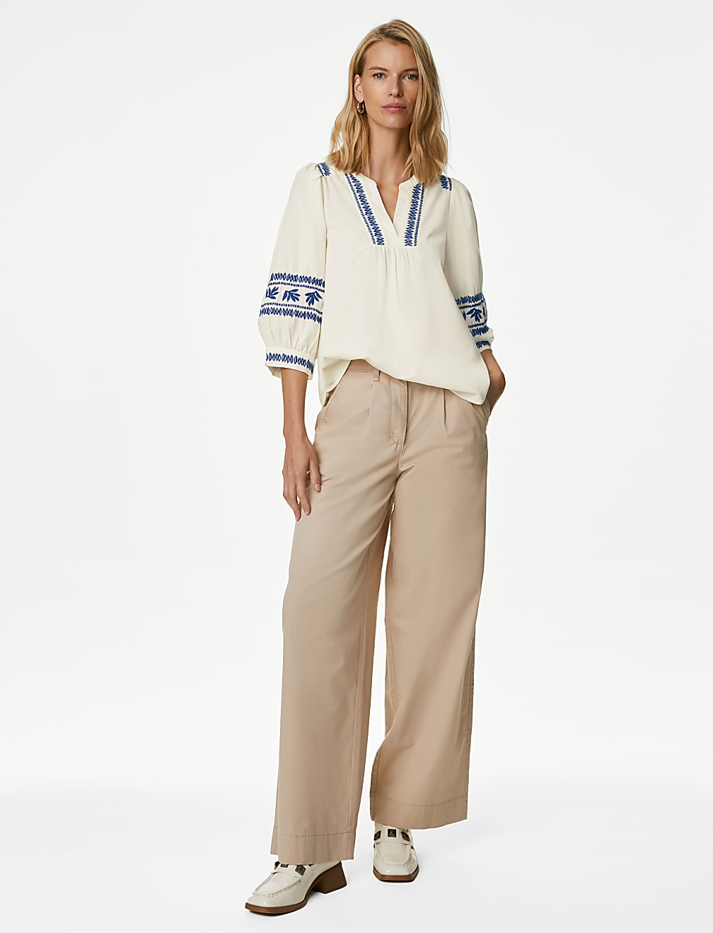 Pure Cotton Embroidered Blouse