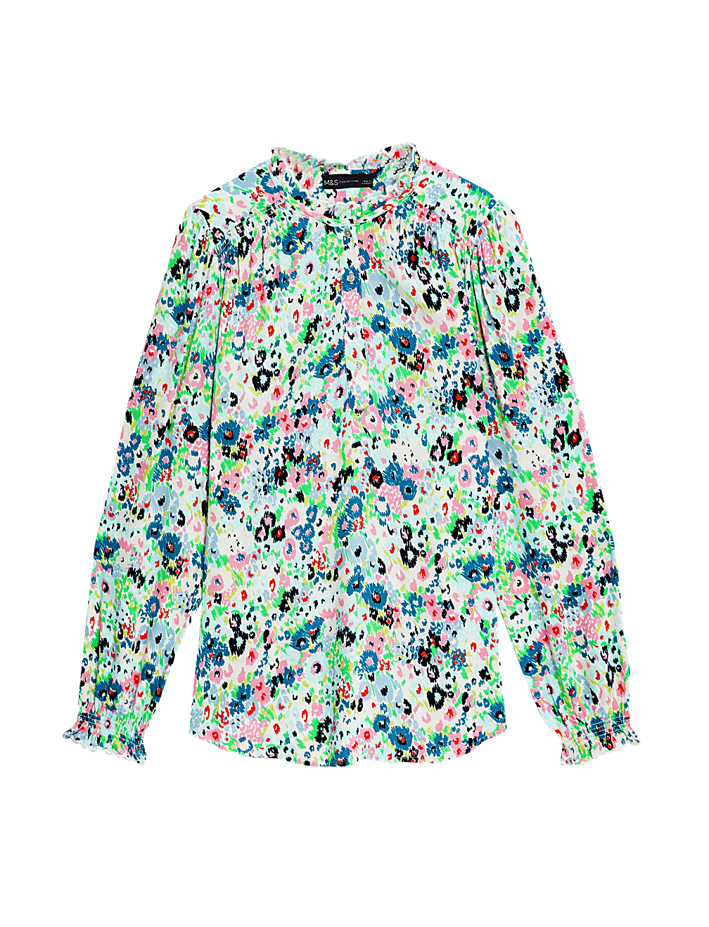 Printed V-Neck Ruffle 'Popover' Blouse