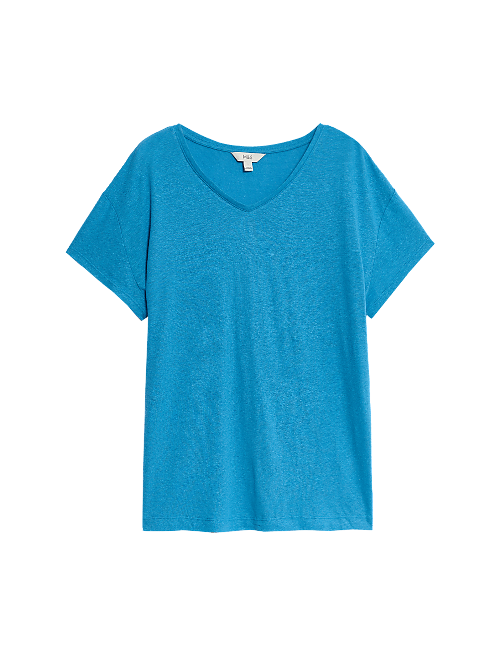 Linen Blend V-Neck Regular Fit T-Shirt