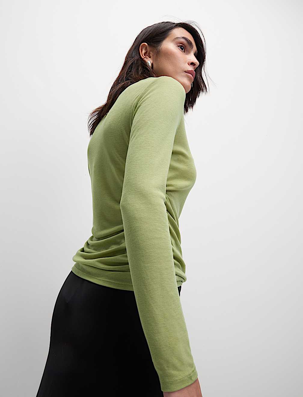 Lyocell Rich Ruched Top with Wool