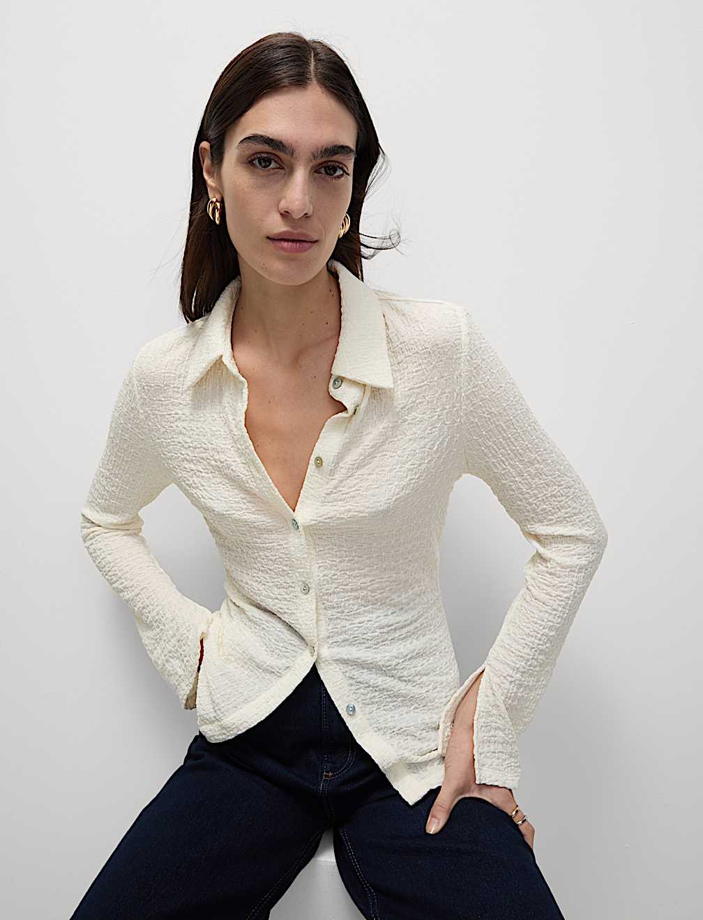 Textured Regular Fit Top