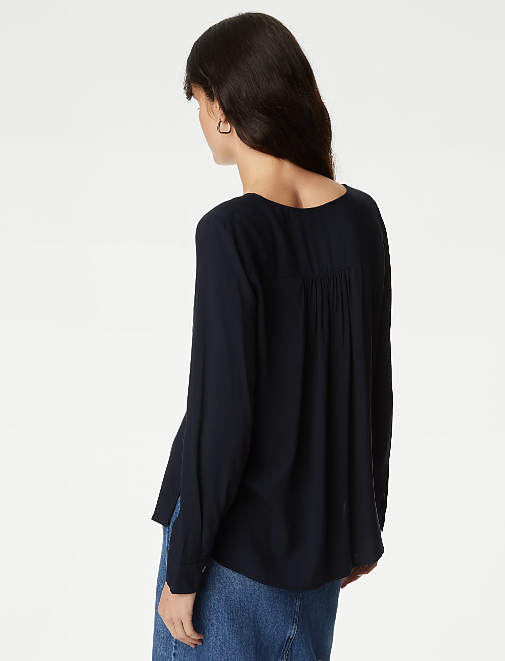 V-Neck Tie Front Blouse