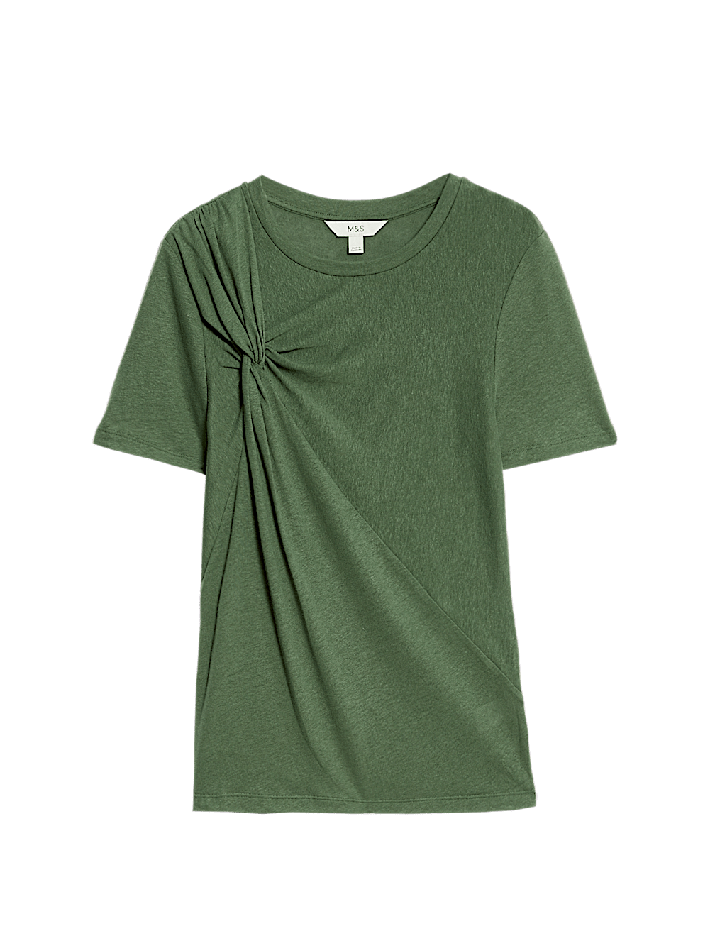 Linen Rich Twist Front T-Shirt
