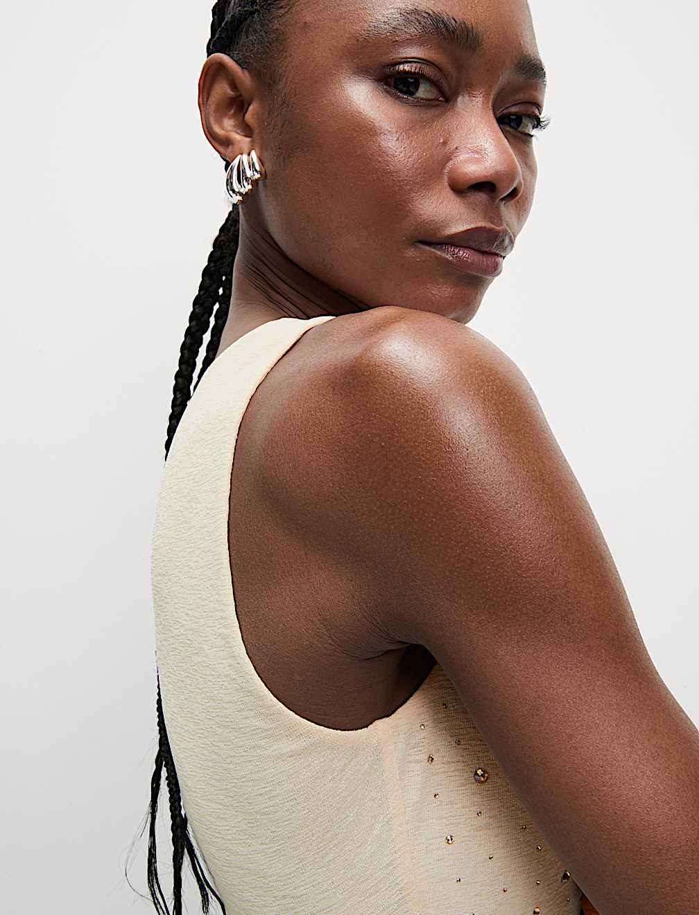 Embellished Crew Neck Vest Top