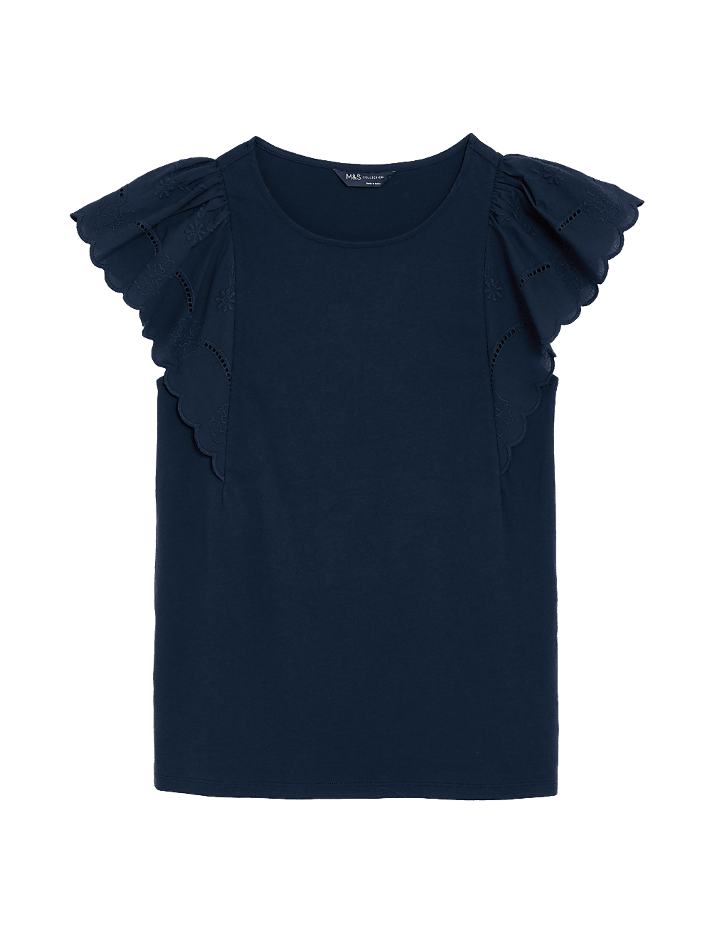 Pure Cotton Broderie Detail Top