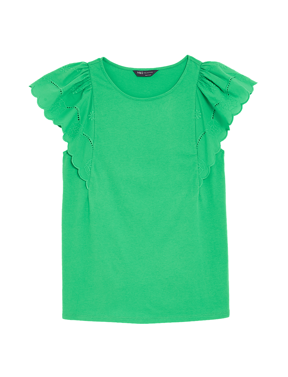 Pure Cotton Broderie Detail Top