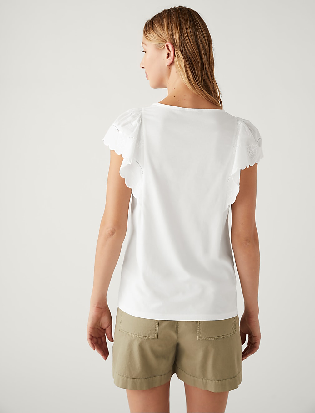 Pure Cotton Broderie Detail Top