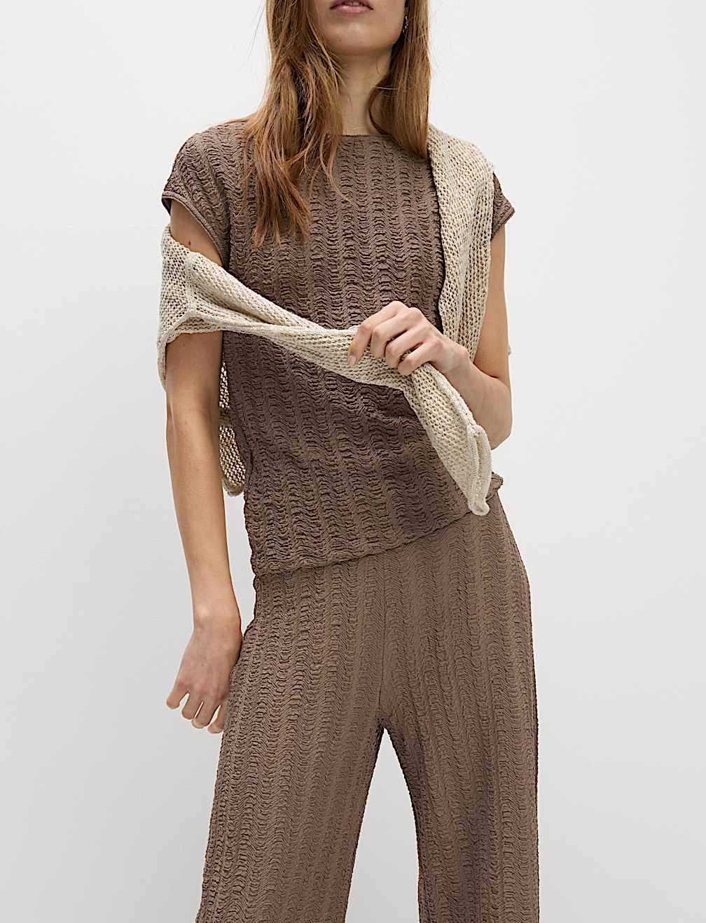 Short Sleeve Textured Top