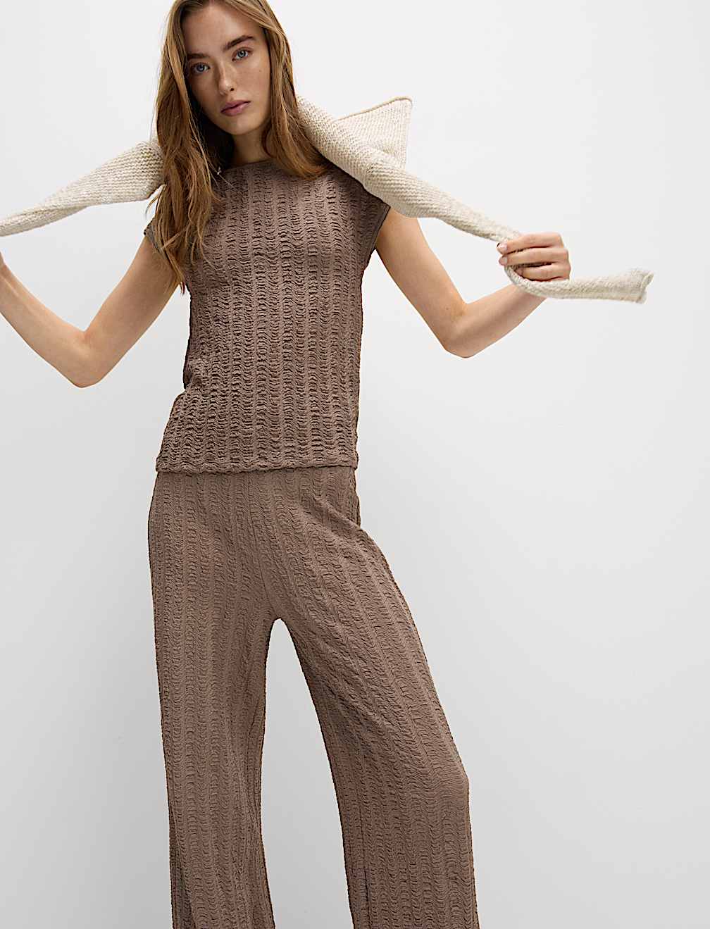 Short Sleeve Textured Top