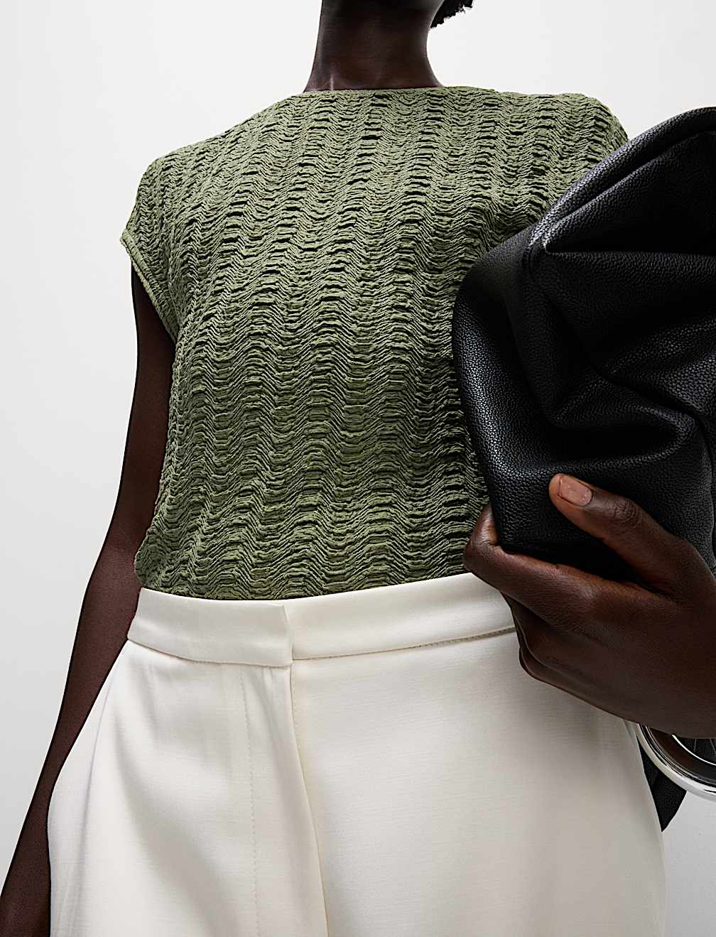 Short Sleeve Textured Top