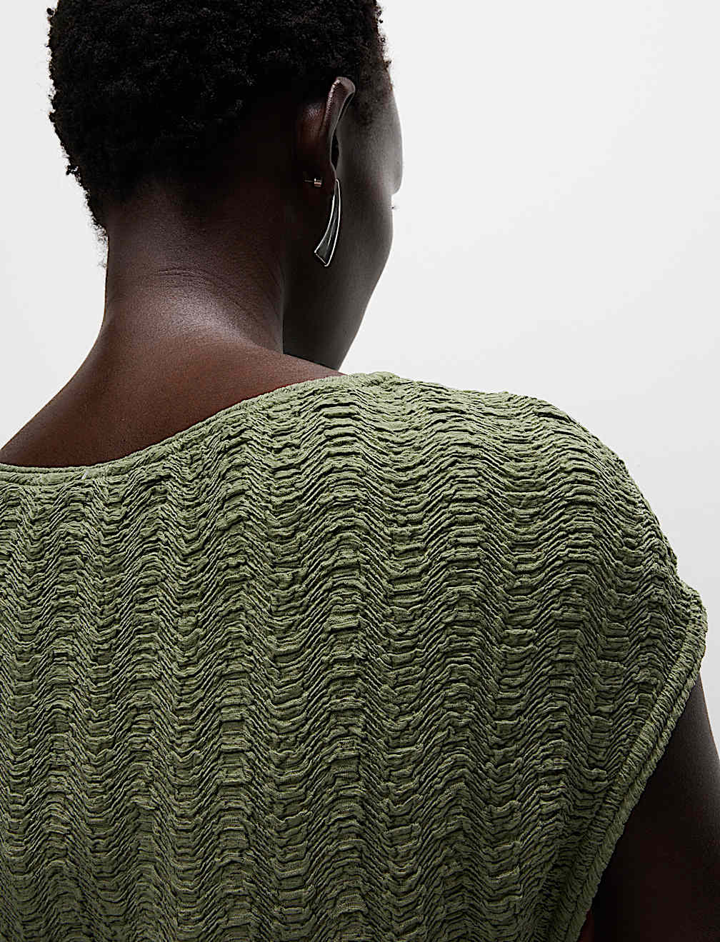 Short Sleeve Textured Top