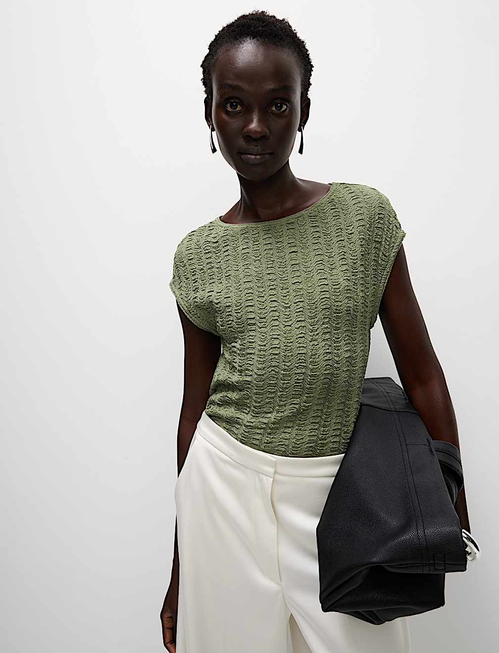 Short Sleeve Textured Top