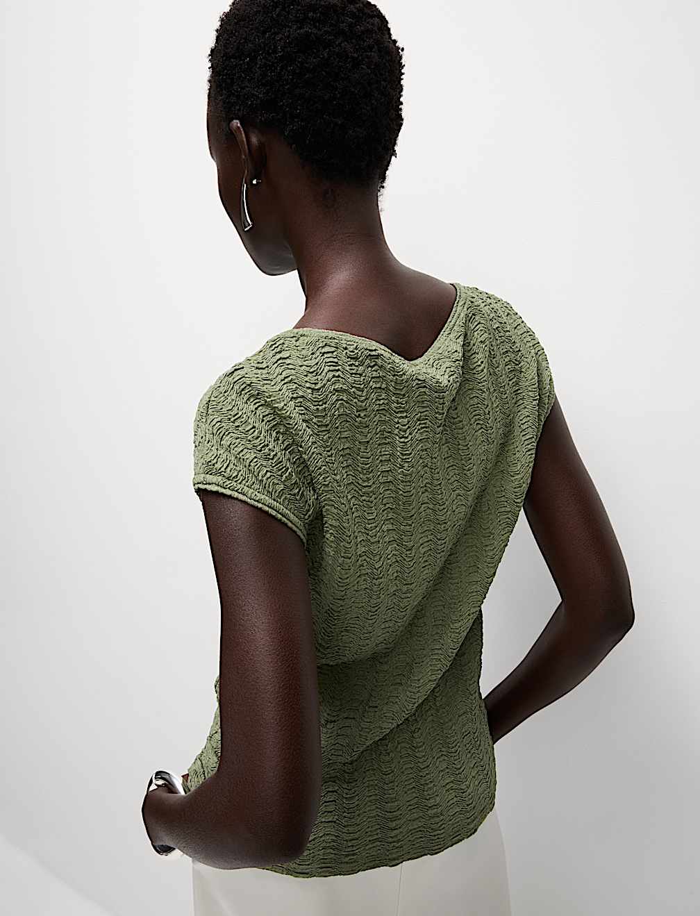 Short Sleeve Textured Top