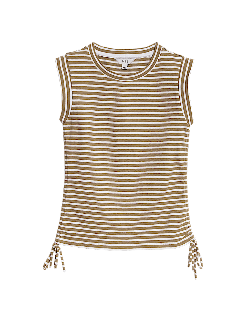 Pure Cotton Striped Drawstring Top