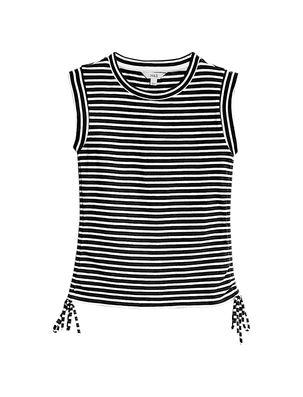 Pure Cotton Striped Drawstring Top