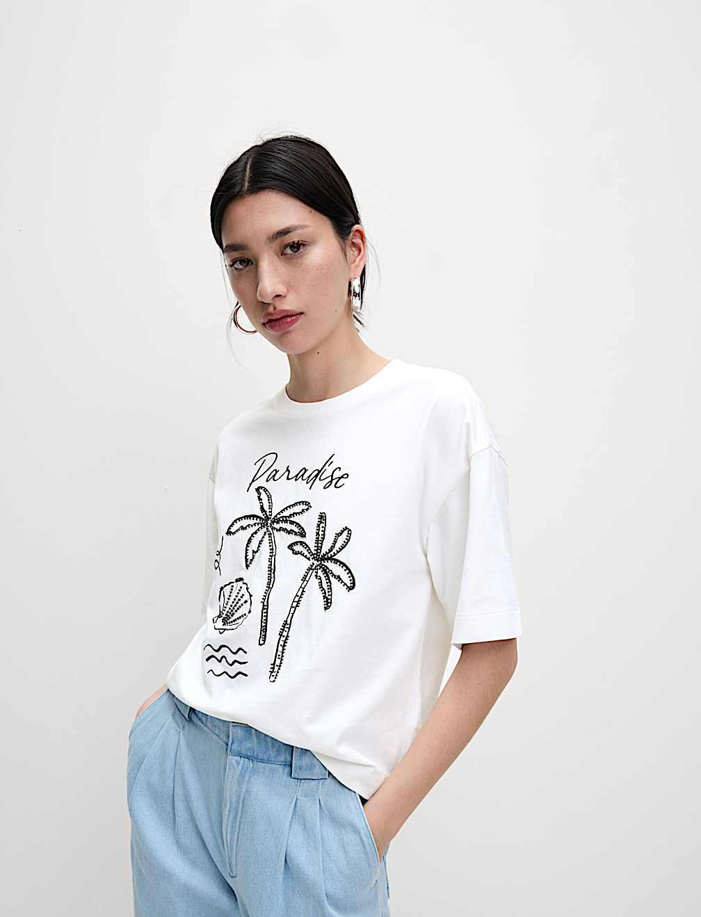 Pure Cotton Embellished T-Shirt