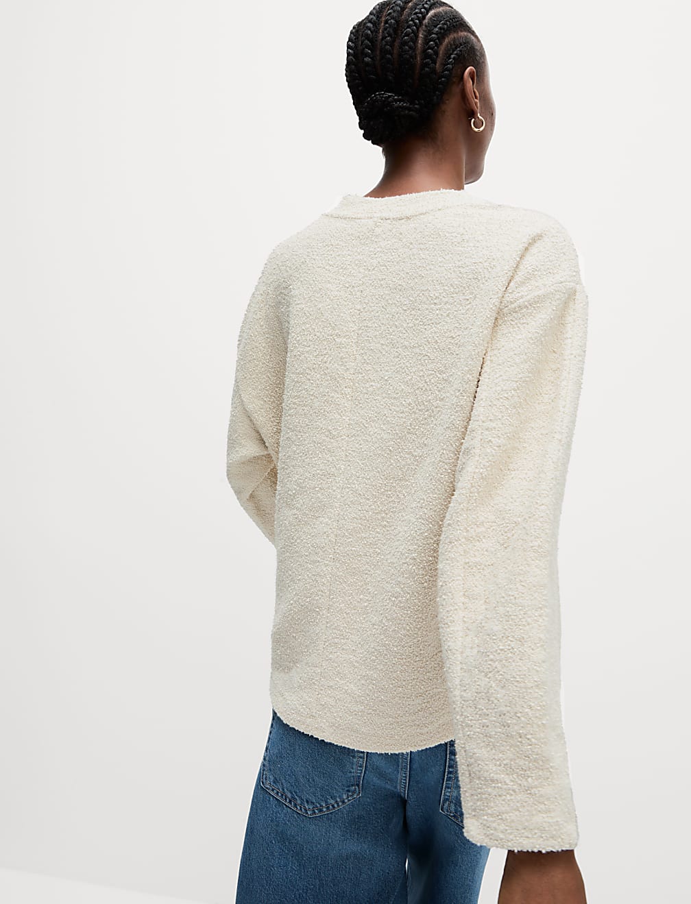 Cotton Rich Textured Sweatshirt