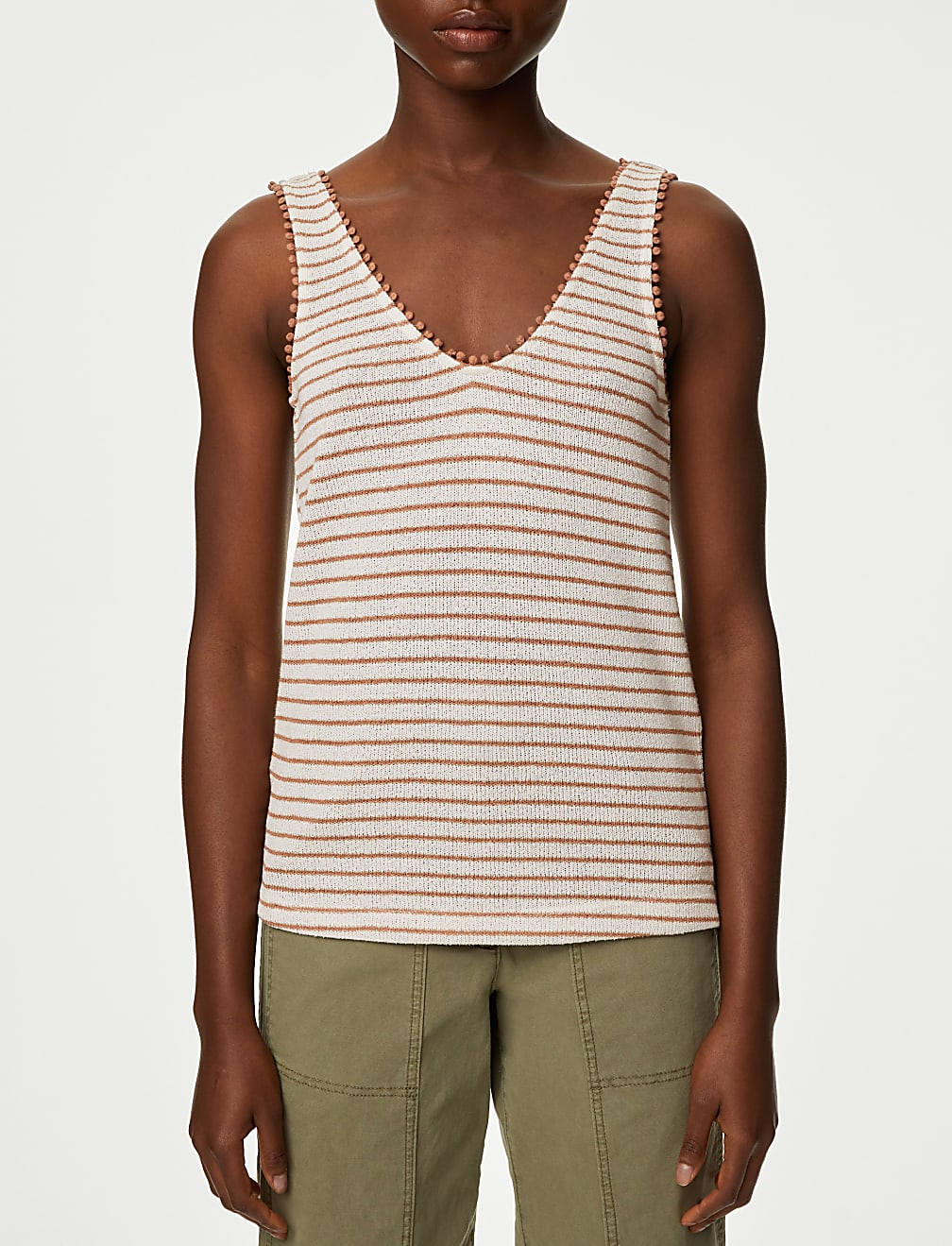 Textured Striped Vest Top