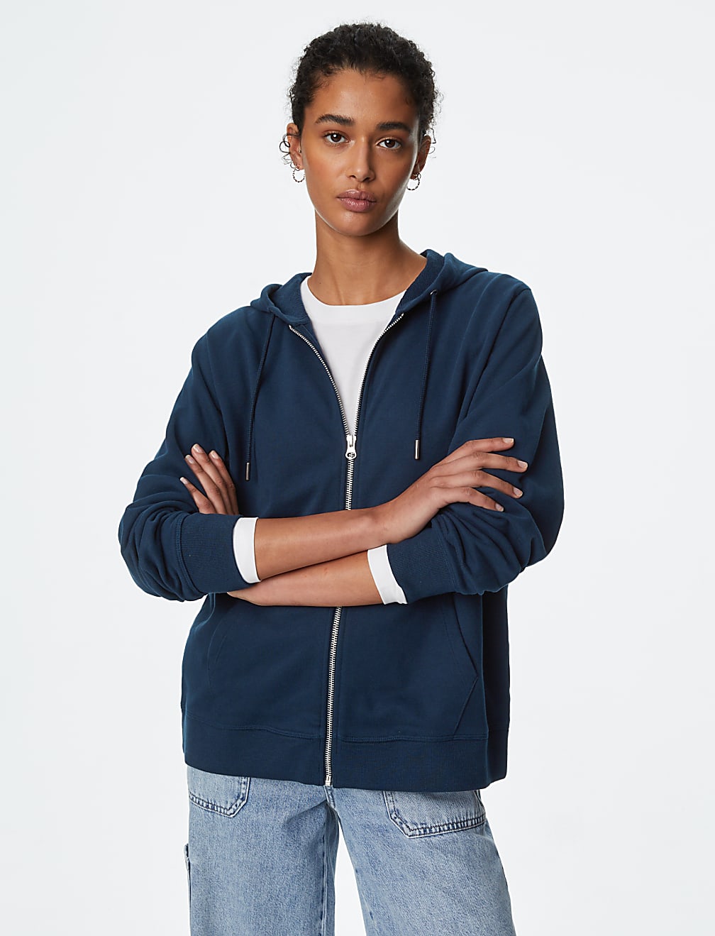Pure Cotton Zip Up Hoodie