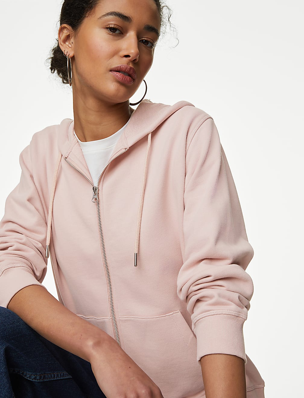 Pure Cotton Zip Up Hoodie