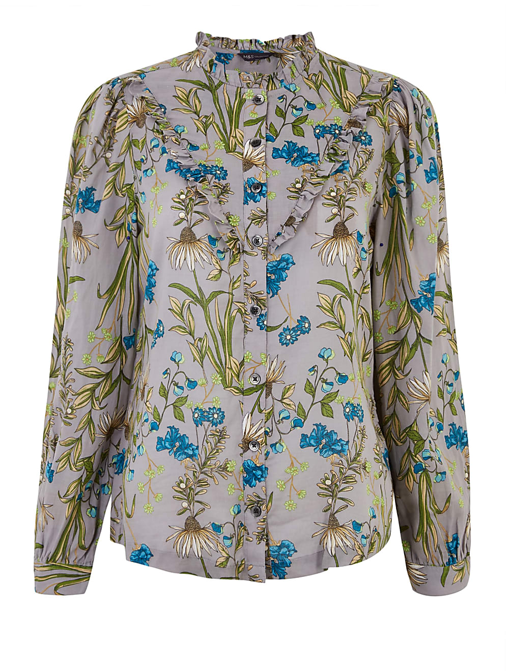 Cotton Blend Floral Print Blouse