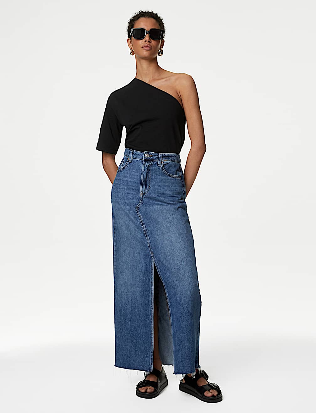 Pure Cotton One Shoulder Top