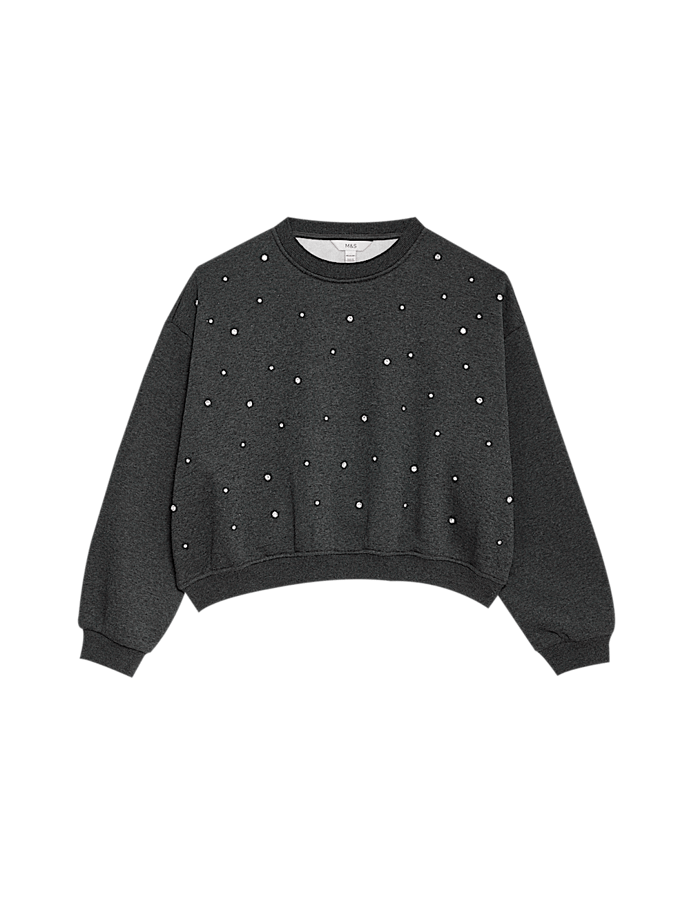 Cotton Blend Embellished Sweatshirt