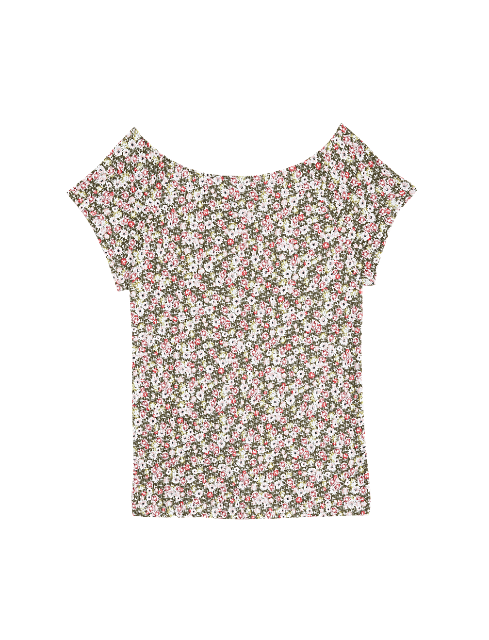 Cotton Blend Floral Off The Shoulder Top