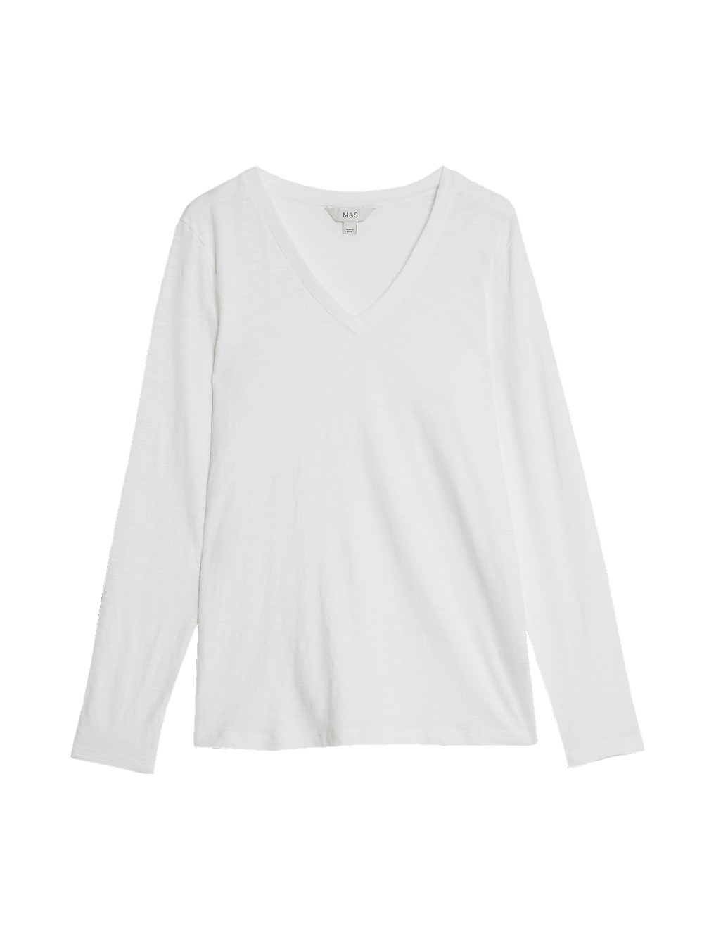 Pure Cotton Long Sleeve V-Neck Top