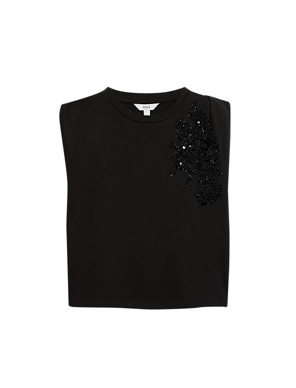Pure Cotton Jersey Embellished Top